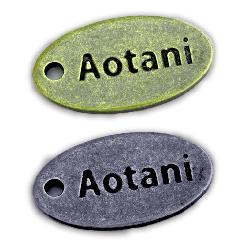 アクセサリープレート　ブランドプレート　金型刻印プレート　いぶし仕上げ（アンティーク）