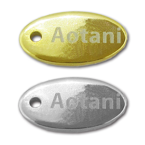 アクセサリープレート　ブランドプレート　レーザー刻印プレート　光沢メッキ仕上げ