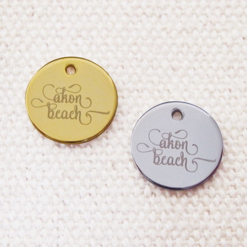 アクセサリープレート　ブランドプレート　レーザー刻印プレート　製作実績　丸