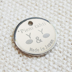 アクセサリープレート　ブランドプレート　8birds-Ltd 様　真鍮製／光沢銀色メッキ／レーザー刻印