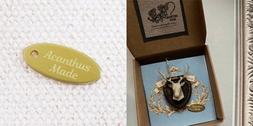 アクセサリープレート　ブランドプレート　Acanthus Made 様　真鍮製／素材無垢／レーザー刻印