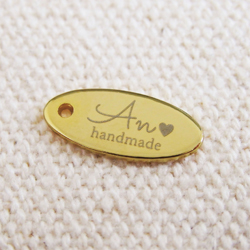 アクセサリープレート　ブランドプレート　An 様　真鍮製／光沢金メッキ／レーザー刻印