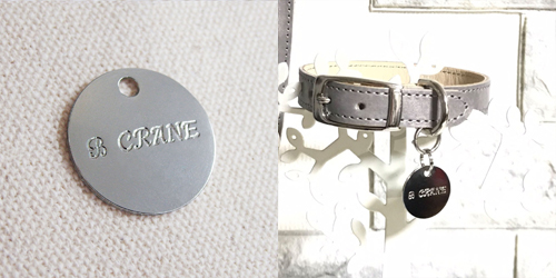 アクセサリープレート　ブランドプレート　B CRANE 様　真鍮製／光沢銀色メッキ／金型刻印