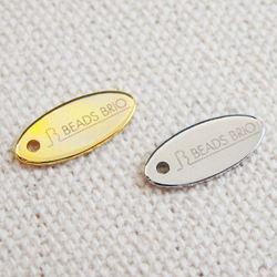アクセサリープレート　ブランドプレート　BEADS BRIO 様　真鍮製／光沢金メッキ・光沢銀色メッキ／レーザー刻印