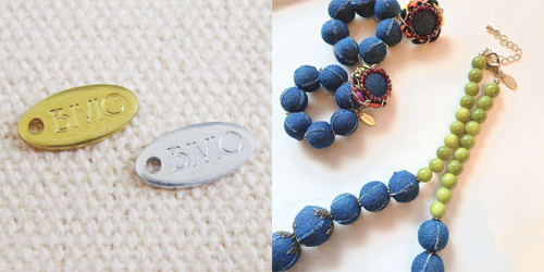 アクセサリープレート　ブランドプレート　BIVIO_DENIM 様　真鍮製／素材無垢　アルミ製／素材無垢／金型刻印