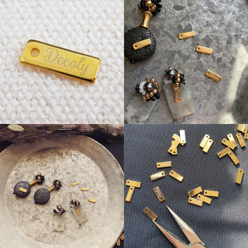 アクセサリープレート　ブランドプレート　Decoly 様　真鍮製／光沢金メッキ／レーザー刻印