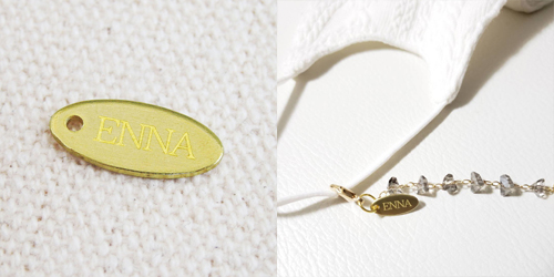 アクセサリープレート　ブランドプレート　ENNA 様　真鍮製／素材無垢／レーザー刻印
