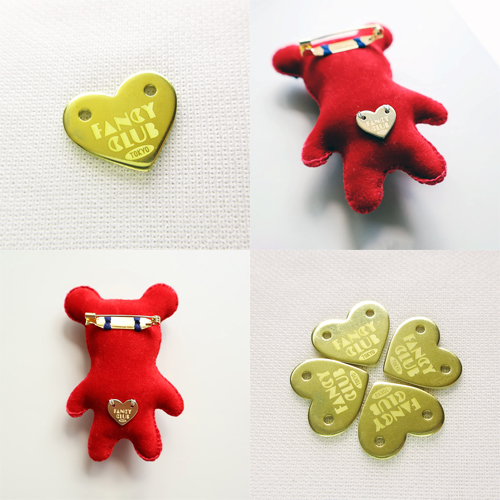 アクセサリープレート　ブランドプレート　FANCY CLUB TOKYO　真鍮製／素材無垢／レーザー刻印