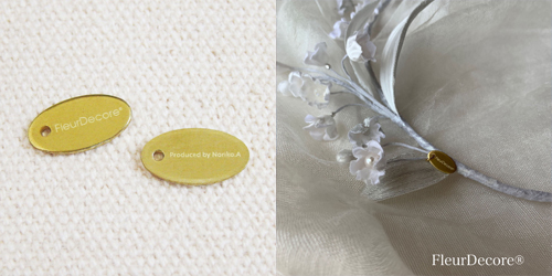 アクセサリープレート　ブランドプレート　染め花 FleurDecore 様　真鍮製／素材無垢／レーザー刻印