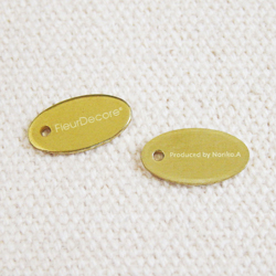 アクセサリープレート　ブランドプレート　染め花 FleurDecore 様　真鍮製／素材無垢／レーザー刻印