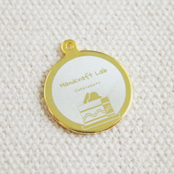 アクセサリープレート　ブランドプレート　ハンドクラフトラボ Fortunate Spoon 様　真鍮製／光沢金メッキ／レーザー刻印