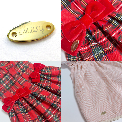 アクセサリープレート　ブランドプレート　Handmade Dogwear Milk.Y 様　真鍮製／光沢金メッキ／レーザー刻印