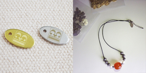 アクセサリープレート　ブランドプレート　Key of Dorothy 様　真鍮製／素材無垢・つや消し銀色メッキ／レーザー刻印