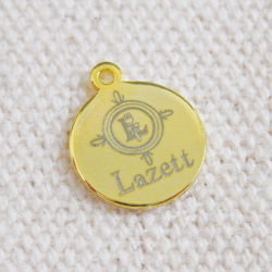 アクセサリープレート　ブランドプレート　Lazett 様　真鍮製／光沢金メッキ／レーザー刻印