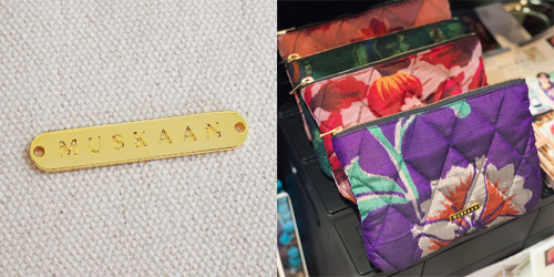 アクセサリープレート　ブランドプレート　MUSKAAN 様　真鍮製／金メッキ＋磨き／金型刻印