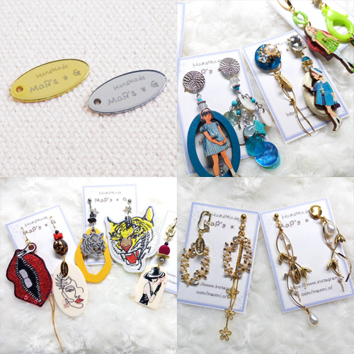 アクセサリープレート　ブランドプレート　MaR's＊G 様　真鍮製／光沢金メッキ・光沢銀色メッキ／レーザー刻印