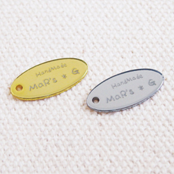 アクセサリープレート　ブランドプレート　MaR's＊G 様　真鍮製／光沢金メッキ・光沢銀色メッキ／レーザー刻印