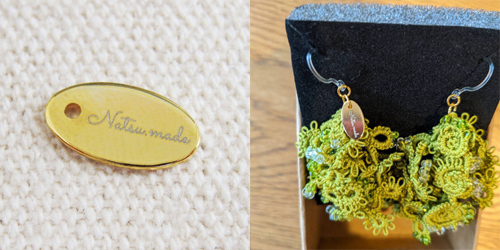 アクセサリープレート　ブランドプレート　Natsu.made 様　真鍮製／光沢金メッキ／レーザー刻印