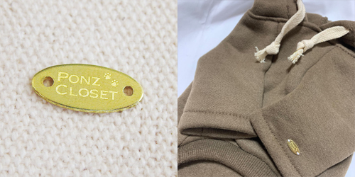 アクセサリープレート　ブランドプレート　PONZ CLOSET 様　真鍮製／素材無垢／レーザー刻印