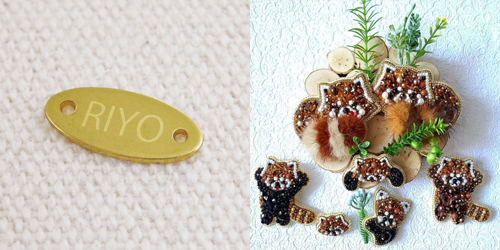 アクセサリープレート　ブランドプレート　RIYO 様　真鍮製／素材無垢／レーザー刻印