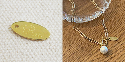 アクセサリープレート　ブランドプレート　Ree 様　真鍮製／素材無垢／レーザー刻印