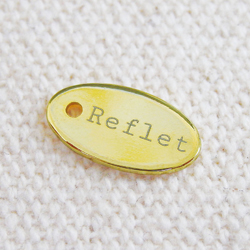 アクセサリープレート　ブランドプレート　Reflet 様　真鍮製／光沢金メッキ／レーザー刻印