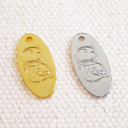 アクセサリープレート　ブランドプレート　RelaxroomOWL 様　真鍮製／光沢金メッキ・光沢銀色メッキ／金型刻印