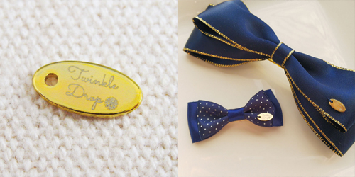 アクセサリープレート　ブランドプレート　Twinkle Drop 様　真鍮製／光沢金メッキ／レーザー刻印