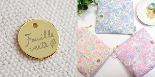 アクセサリープレート　ブランドプレート　工房あおば 様　真鍮製／光沢金メッキ／レーザー刻印