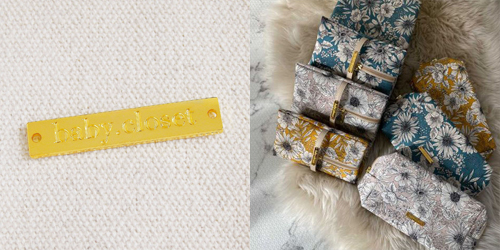 アクセサリープレート　ブランドプレート　baby.closet 様　真鍮製／金メッキ＋磨き／金型刻印