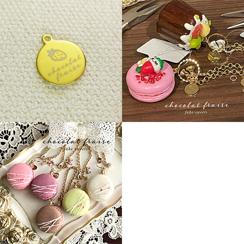 アクセサリープレート　ブランドプレート　chocolat fraise 様　真鍮製／光沢金メッキ／レーザー刻印