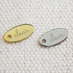 アクセサリープレート　ブランドプレート　clear 様　真鍮製／光沢金メッキ・光沢銀色メッキ／レーザー刻印
