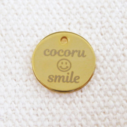 アクセサリープレート　ブランドプレート　cocoru.smile 様　真鍮製／光沢金メッキ／レーザー刻印
