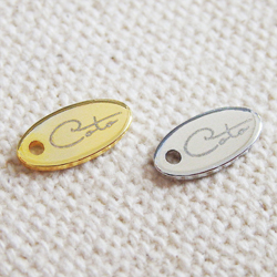 アクセサリープレート　ブランドプレート　Coto 様　真鍮製／光沢金メッキ・光沢銀色メッキ／レーザー刻印