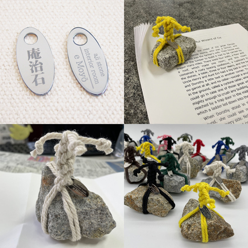 アクセサリープレート　ブランドプレート　有限会社 石材商 太元屋 様　真鍮製／光沢銀色メッキ／レーザー刻印