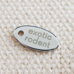 アクセサリープレート　ブランドプレート　exotic rodent 様　真鍮製／光沢銀色メッキ／レーザー刻印