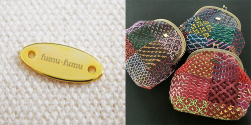 アクセサリープレート　ブランドプレート　fumu-fumu 様　真鍮製／光沢金メッキ／レーザー刻印