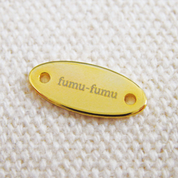 アクセサリープレート　ブランドプレート　fumu-fumu 様　真鍮製／光沢金メッキ／レーザー刻印