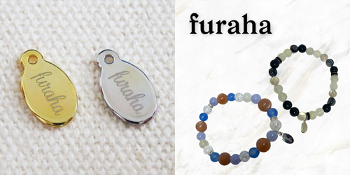 アクセサリープレート　ブランドプレート　furaha 様　真鍮製／光沢金メッキ・光沢銀色メッキ／レーザー刻印