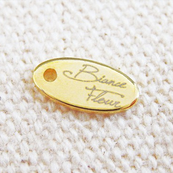 アクセサリープレート　ブランドプレート　花畑 様　真鍮製／光沢金メッキ／レーザー刻印