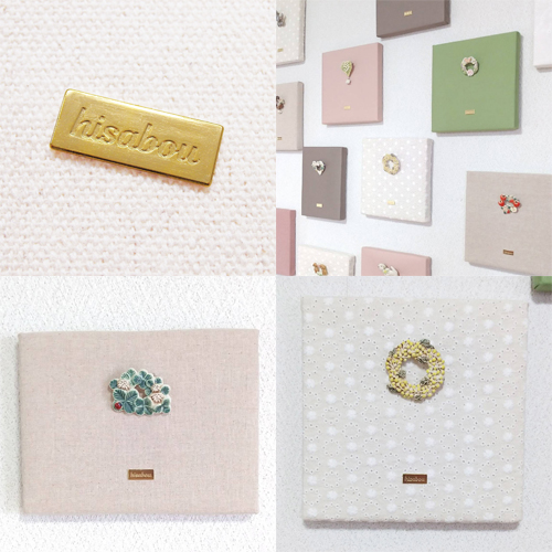 アクセサリープレート　ブランドプレート　久萌 様　真鍮製／光沢金メッキ／金型刻印