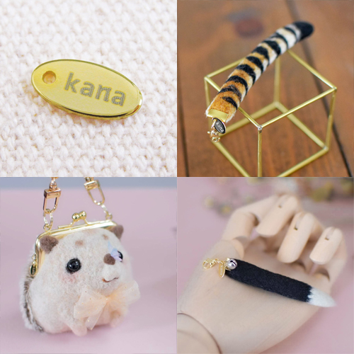 アクセサリープレート　ブランドプレート　羊毛けだま kana 様　真鍮製／光沢金メッキ／レーザー刻印