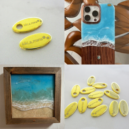 アクセサリープレート　ブランドプレート　kiki_a_mana 様 　真鍮製／光沢金メッキ／レーザー刻印