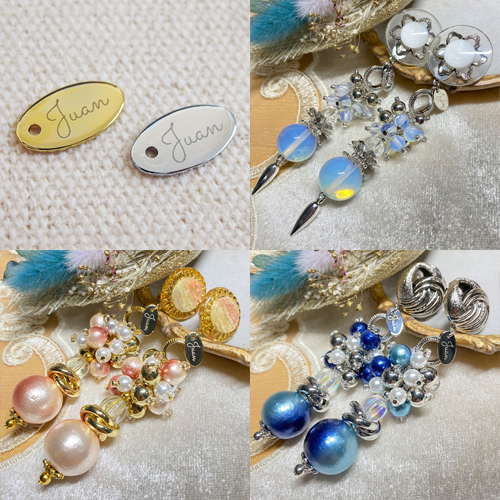 アクセサリープレート　ブランドプレート　le reve de Juan 様　真鍮製／光沢金メッキ・光沢銀色メッキ／レーザー刻印