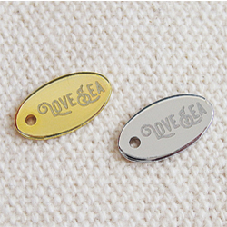 アクセサリープレート　ブランドプレート　LOVE SEA 様　真鍮製／光沢金メッキ・光沢銀色メッキ／レーザー刻印