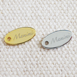 アクセサリープレート　ブランドプレート　Mamimi 様　真鍮製／光沢金メッキ・光沢銀色メッキ／レーザー刻印