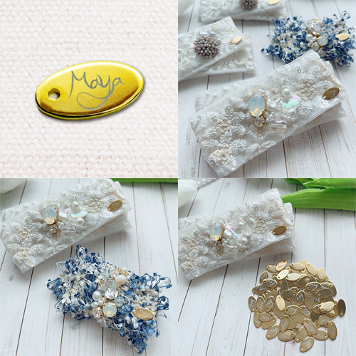 アクセサリープレート　ブランドプレート　Maya 様　真鍮製／光沢金メッキ／レーザー刻印