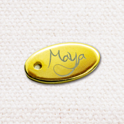 アクセサリープレート　ブランドプレート　Maya 様　真鍮製／光沢金メッキ／レーザー刻印