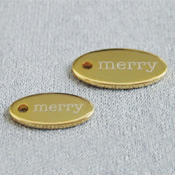 アクセサリープレート　ブランドプレート　merry 様　真鍮製／光沢金メッキ／レーザー刻印