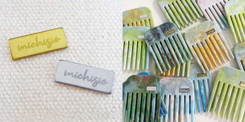 アクセサリープレート　ブランドプレート　michisio 様　真鍮製・アルミ製／素材無垢／レーザー刻印